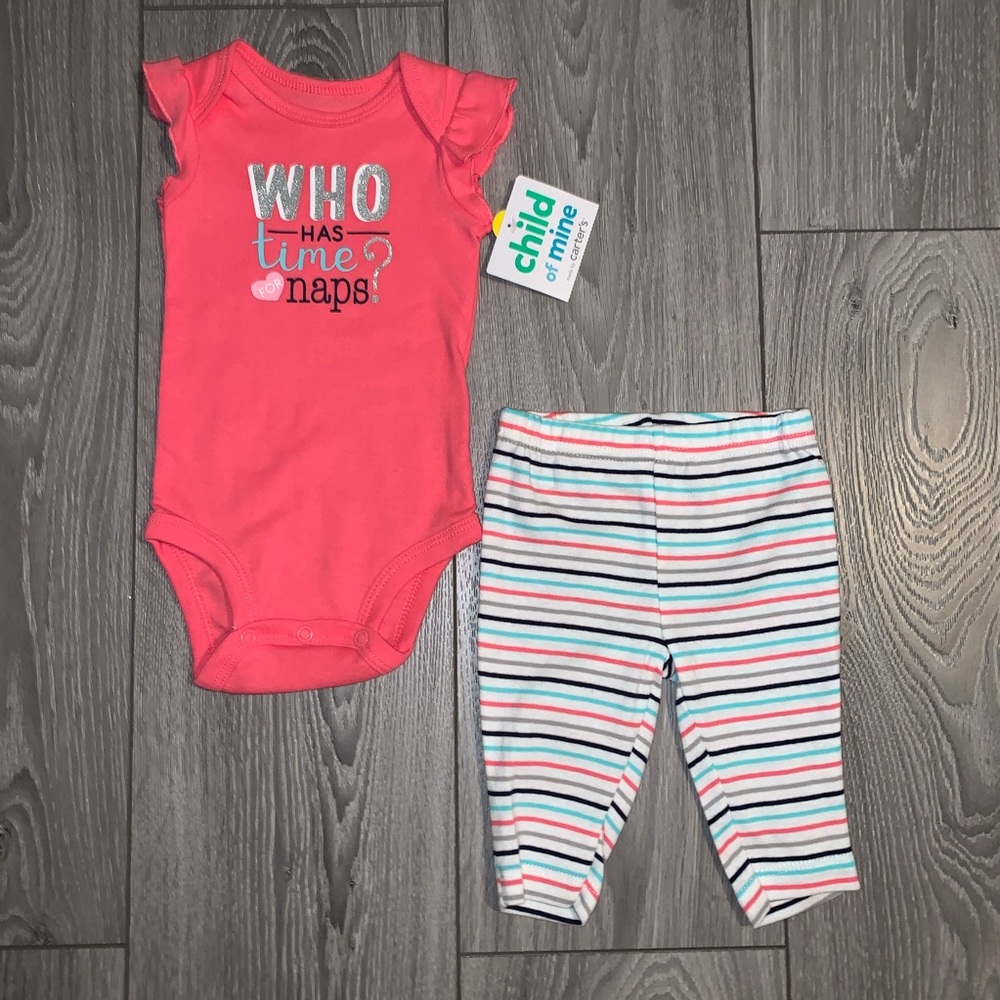 Newborn Girl’s Body Suit & Pant Set - NEW with Tag